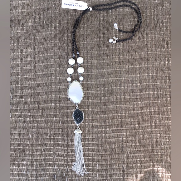 Lucky Brand Semi Precious Druzy Stone Necklace - Picture 1 of 13